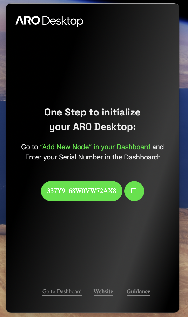 Bind SN in Dashboard