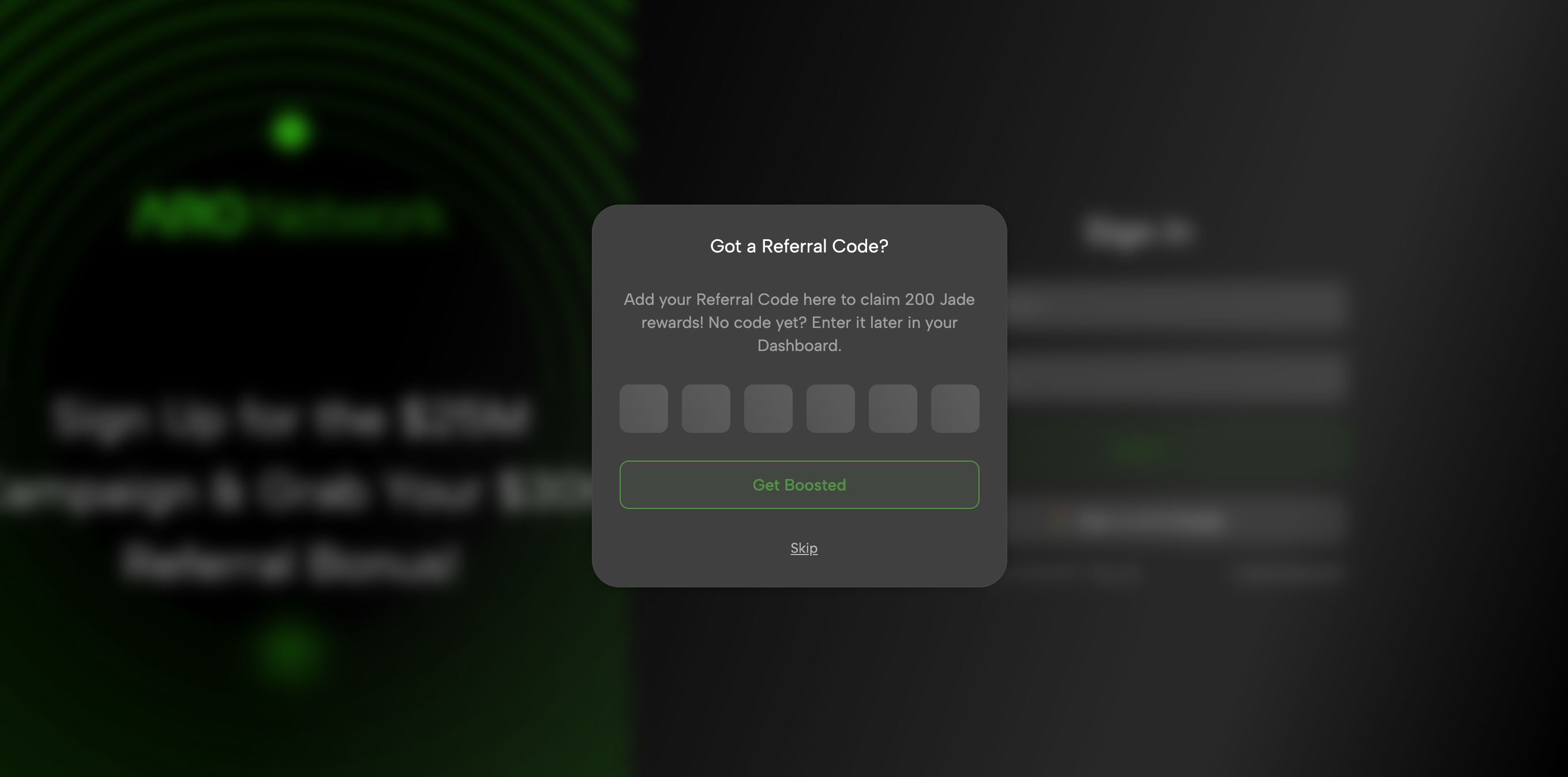 Input Referral Code